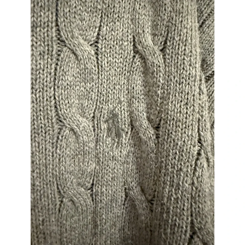 Ralph Lauren Cableknit Sweater Men's Size 3 XB Gray Big &‎ Tall